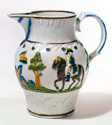 Prattware kanna och tecaddie, ca 1790-95 (keramik) av English School
