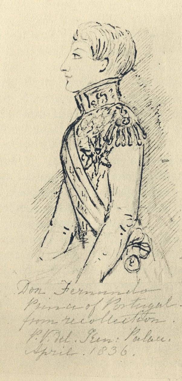 Prins Ferdinand av Sachsen-Coburg (1816-85) kunggemål av Portugal av English School