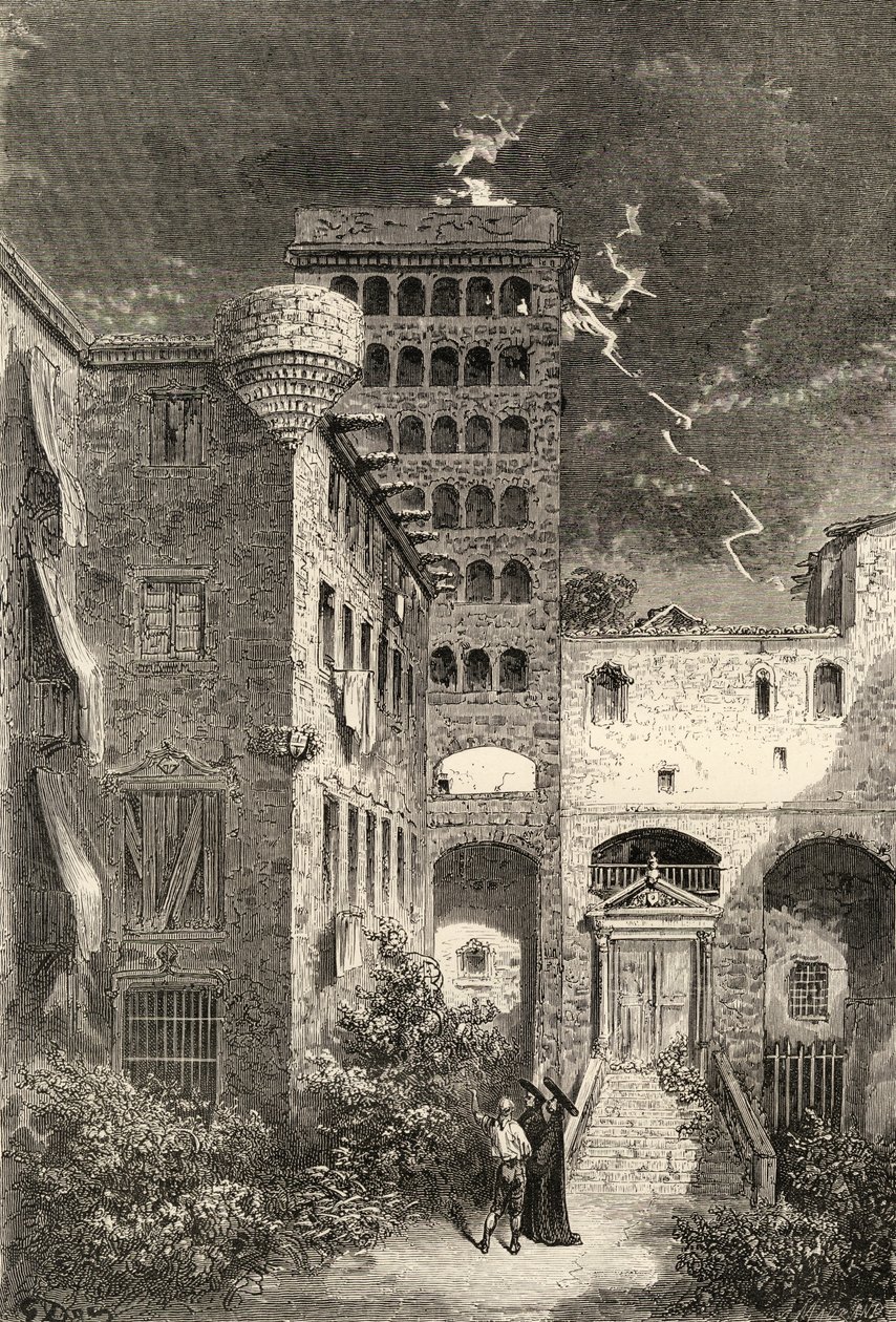 Prison of the Inquisition, Barcelona, Spanien, från "Spanish Pictures" av pastor Samuel Manning, publicerad 1870 av English School