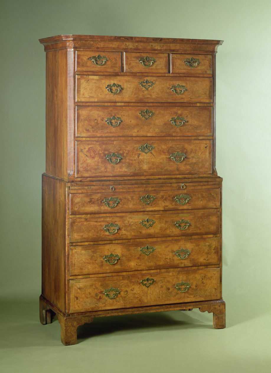 Queen Anne valnöt tallboy, tidigt 1700-tal (valnöt) av English School