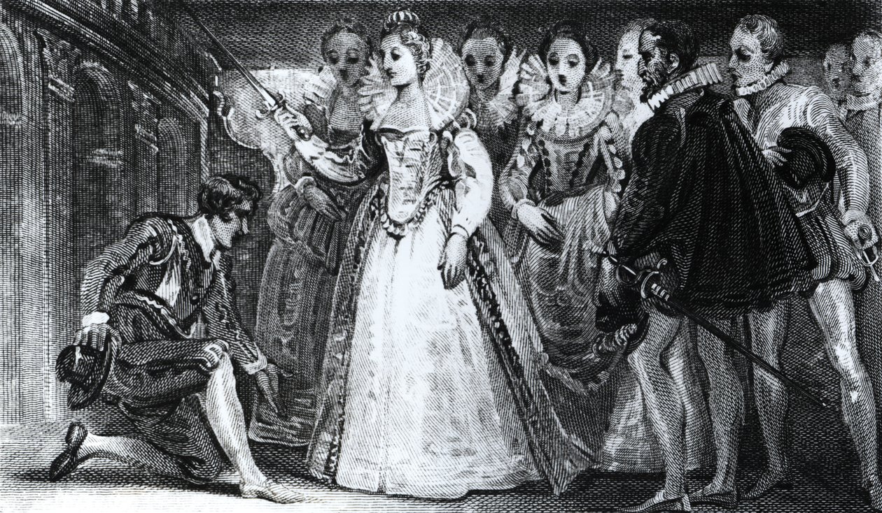 Drottning Elizabeth I (1530-1603) Riddare Francis Drake (ca 1540-96) 1581 av English School