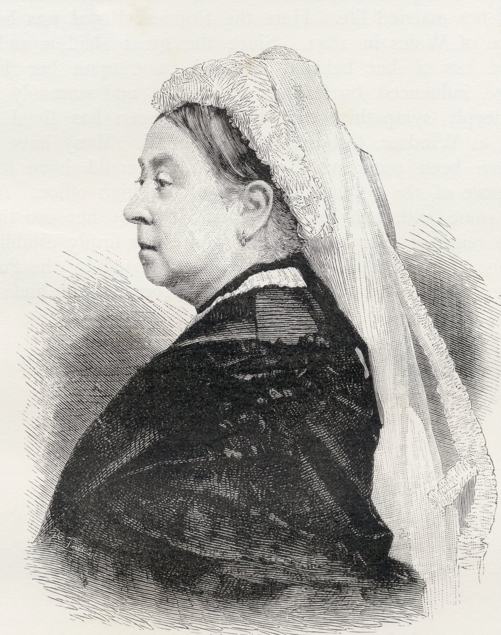 Drottning Victoria, från "London Pictures: Drawn with Pen and Pencil", av pastor Richard Lovett, publicerad 1890 av English School