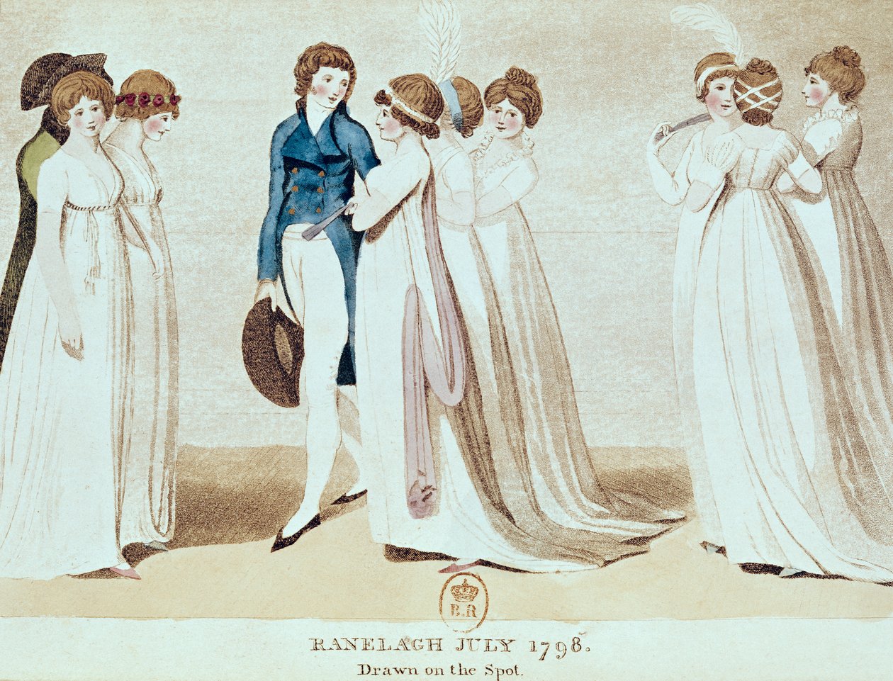 Ranelagh, juli 1798, ca 1798-1800 (wc på papper) av English School