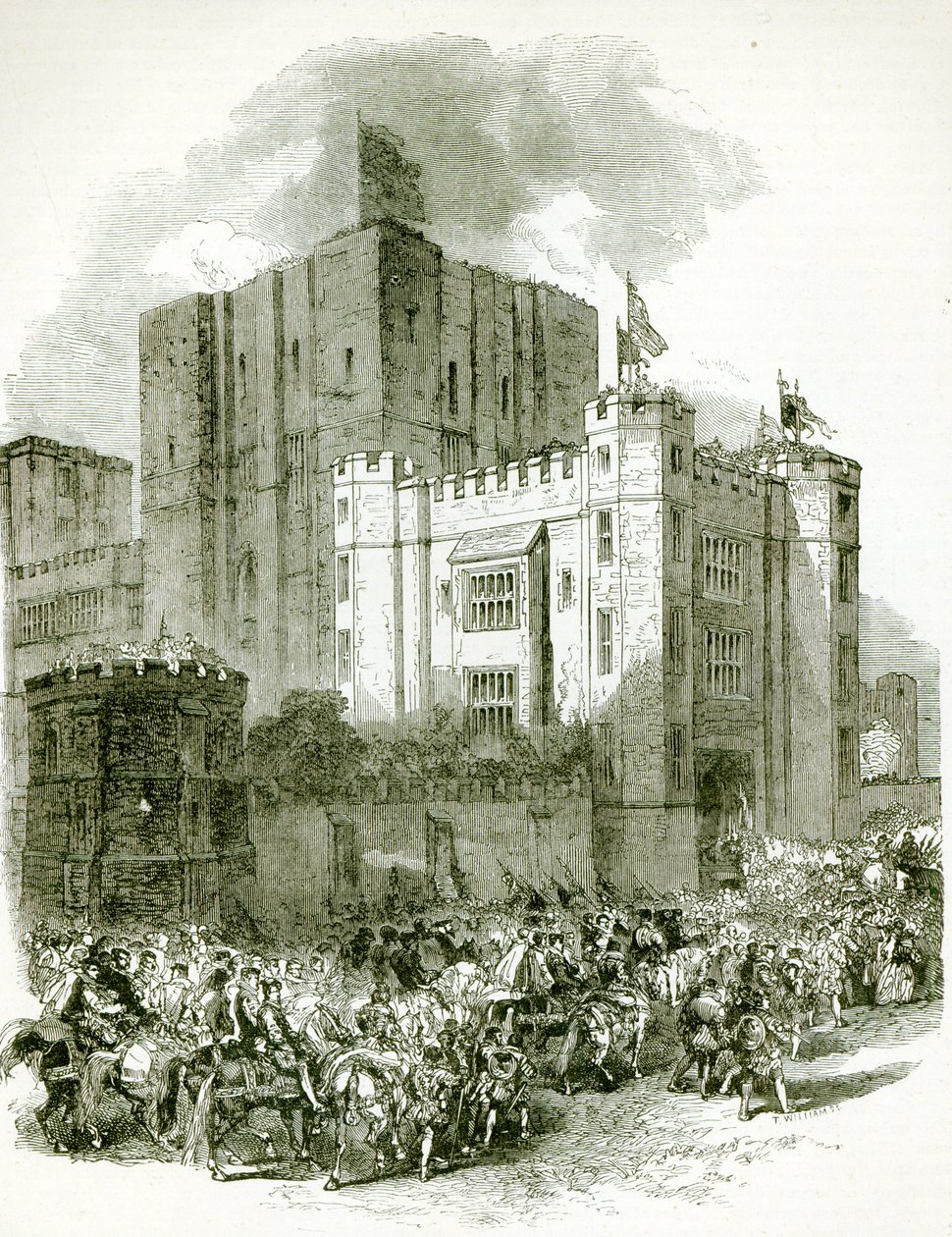 Mottagning av drottning Elizabeth på Kenilworth Castle av English School