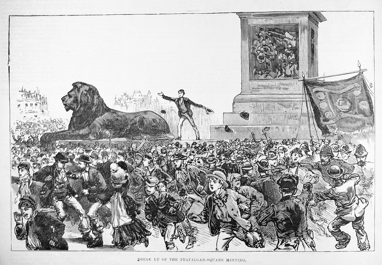 Riots in the West End of London: Break Up of the Trafalgar Square Meeting, från 