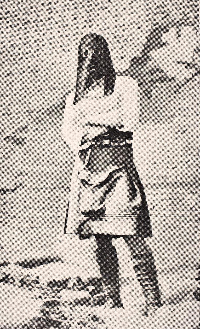 Skotsk soldat med gasmask 1915, från 