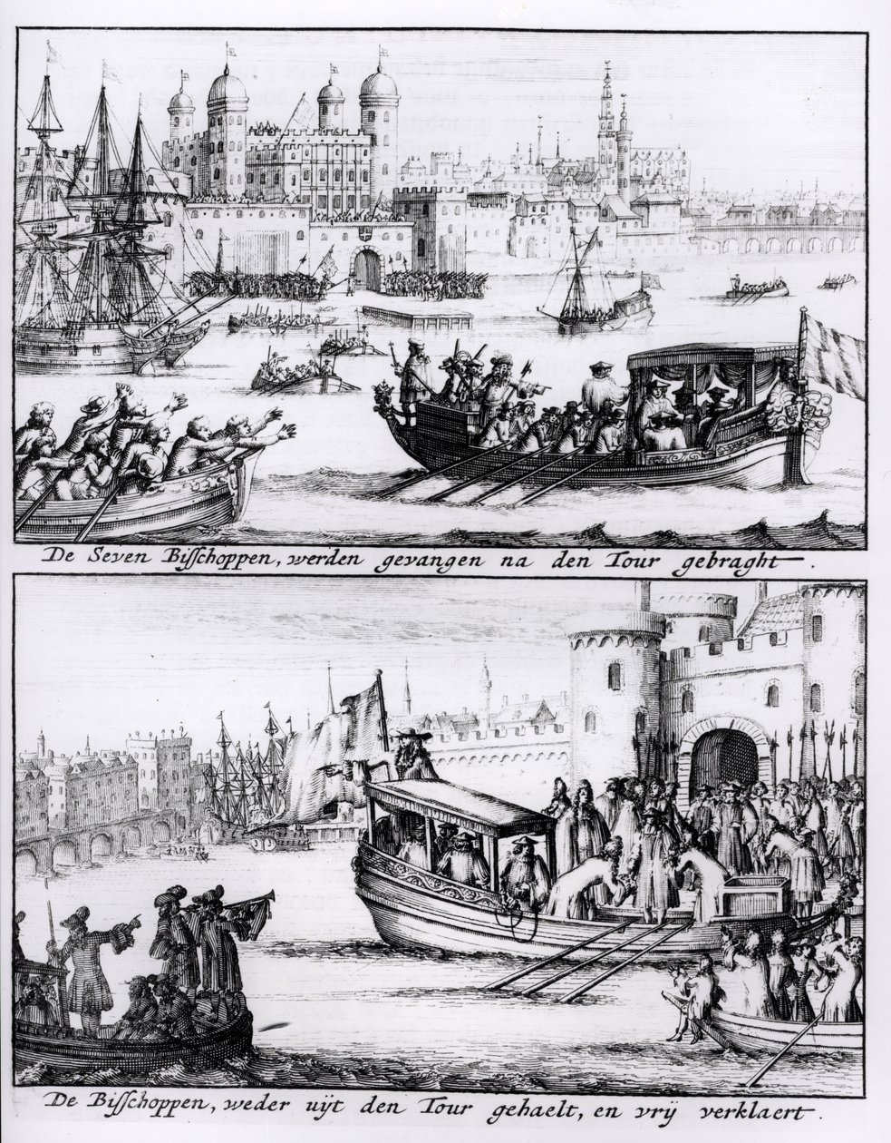 Syv biskopper går til tårnet, 1688 swed av English School