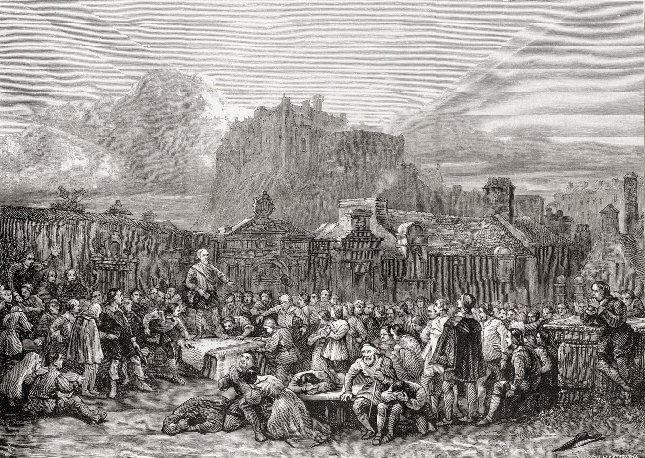 Signing the Covenant in Greyfriars Churchyard, Edinburgh 1638, från 
