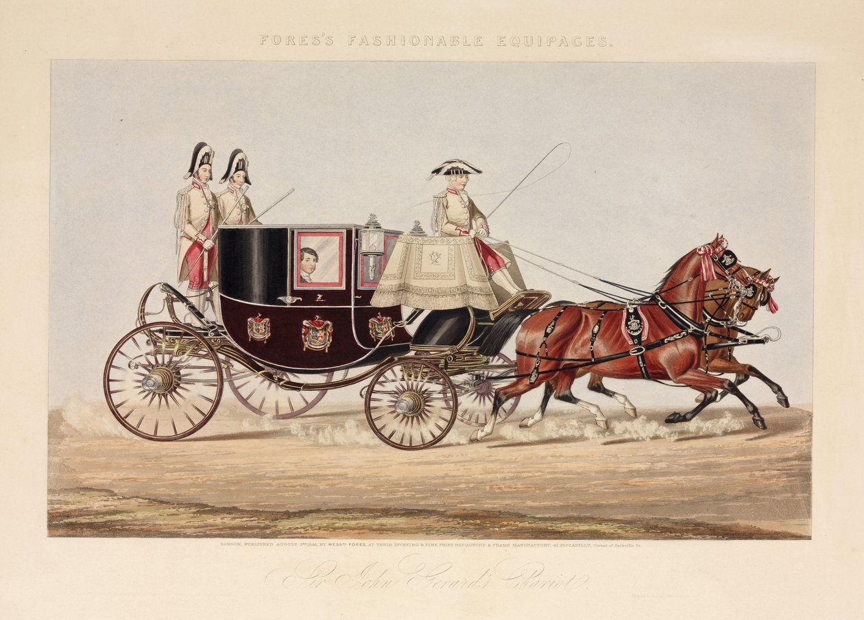Sir John Gerards Chariot, från Fores Fashionable Equipages, publicerad i London, 1844 av English School