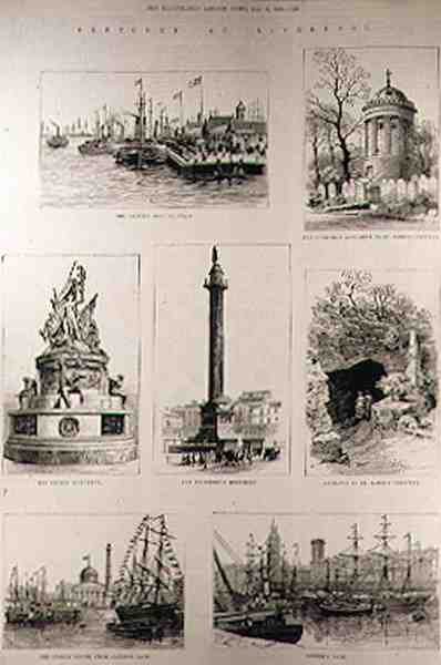 Skisser i Liverpool: The Princes Landing Stage; Huskissonmonumentet på St. James
