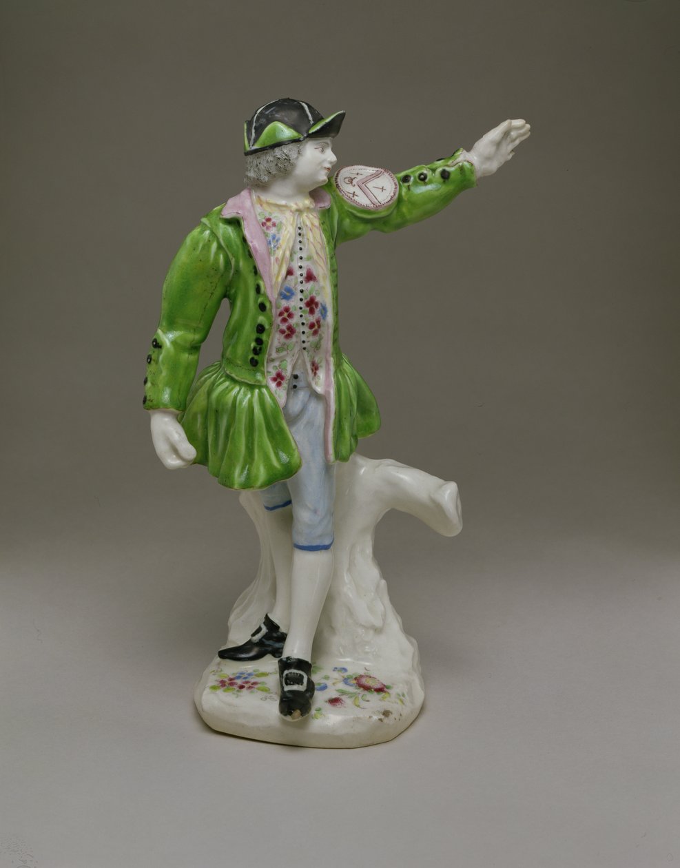 Mjukklistrad figur av en vattenman från Thames målad med emaljer, ca 1753-55 (keramik) av English School