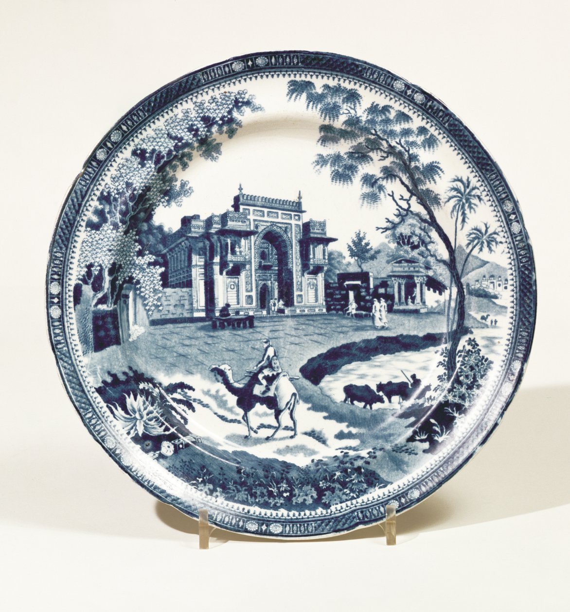 Spode blå och vit tallrik, ca 1815 (lergods) av English School