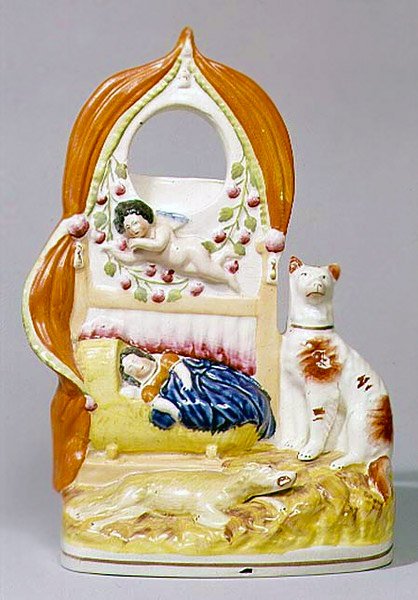 Staffordshire Watch Holder, c.1850 (keramik) av English School