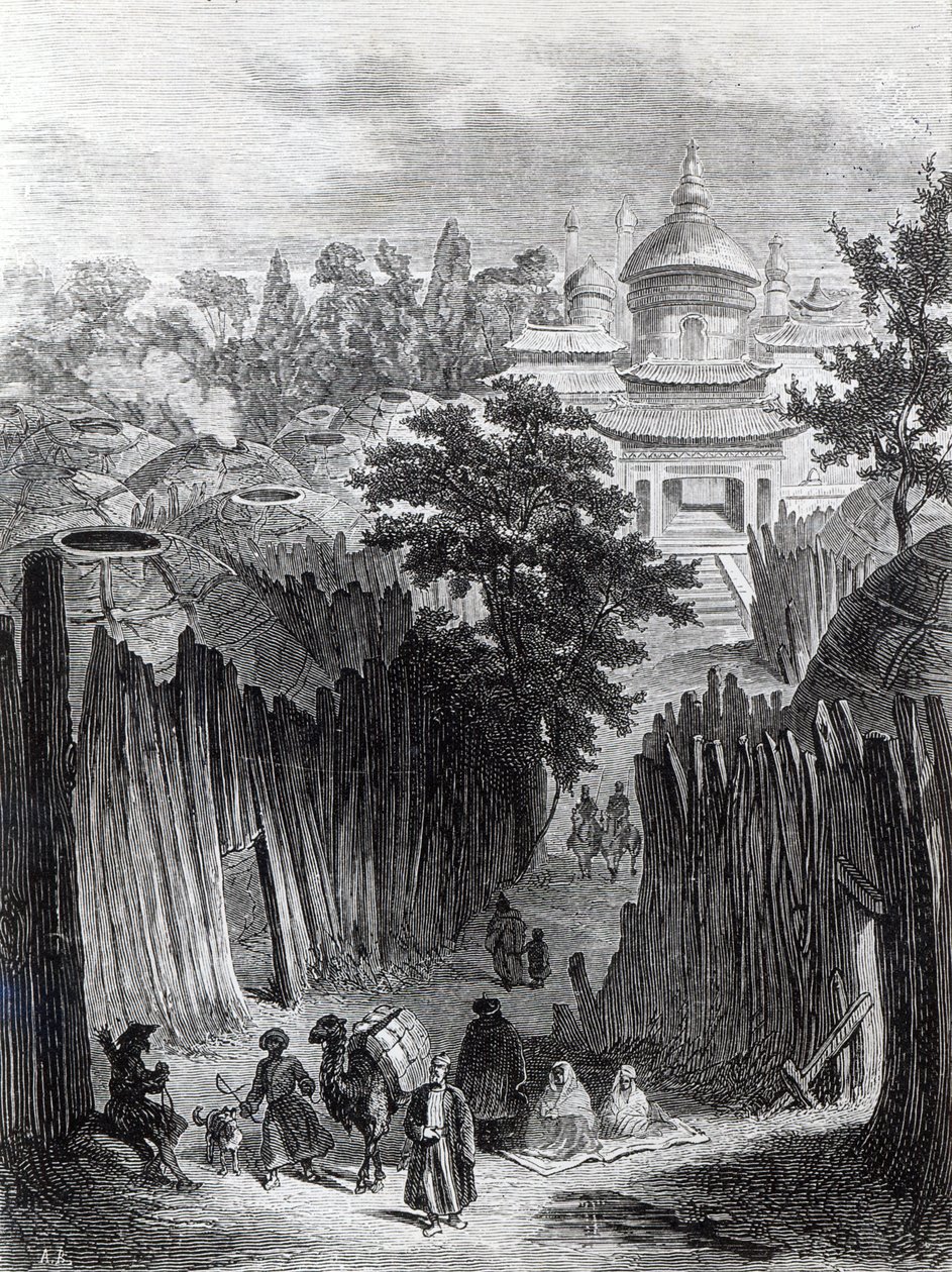 Street in Urga, illustration fra 