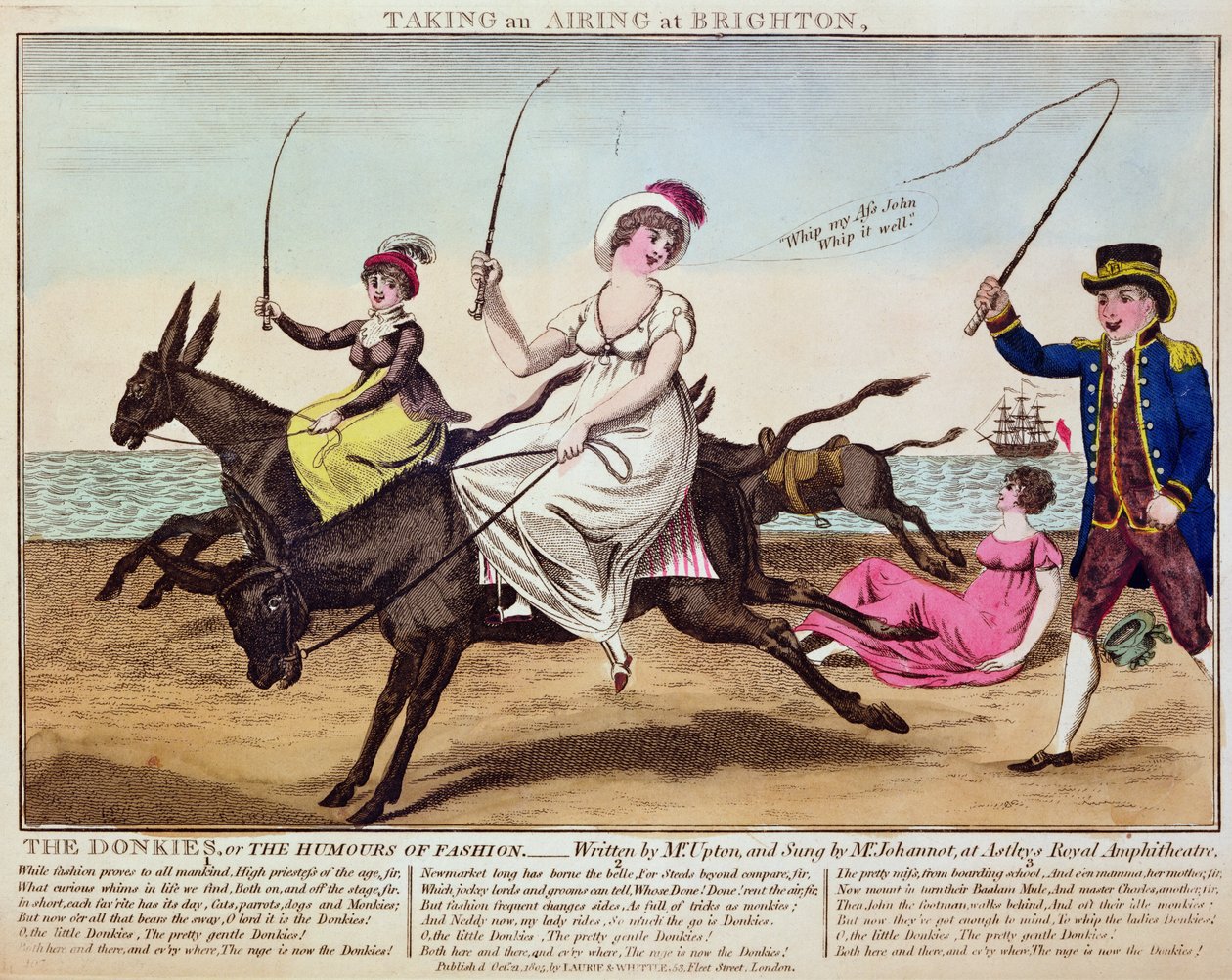 Tar en sändning i Brighton, 1805 (färgetsning) av English School