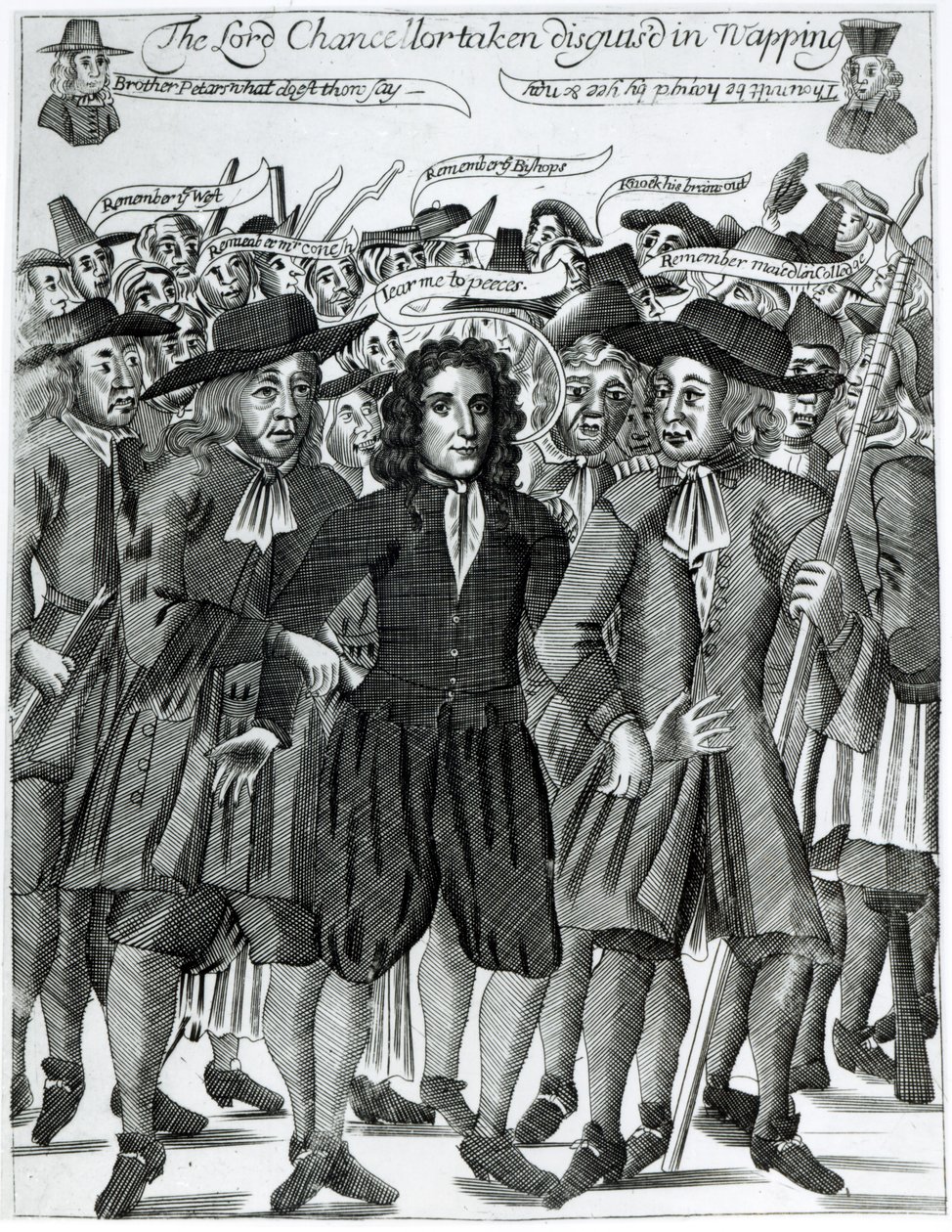 Arresteringen av domaren Jeffreys (1648-89) 1689 av English School