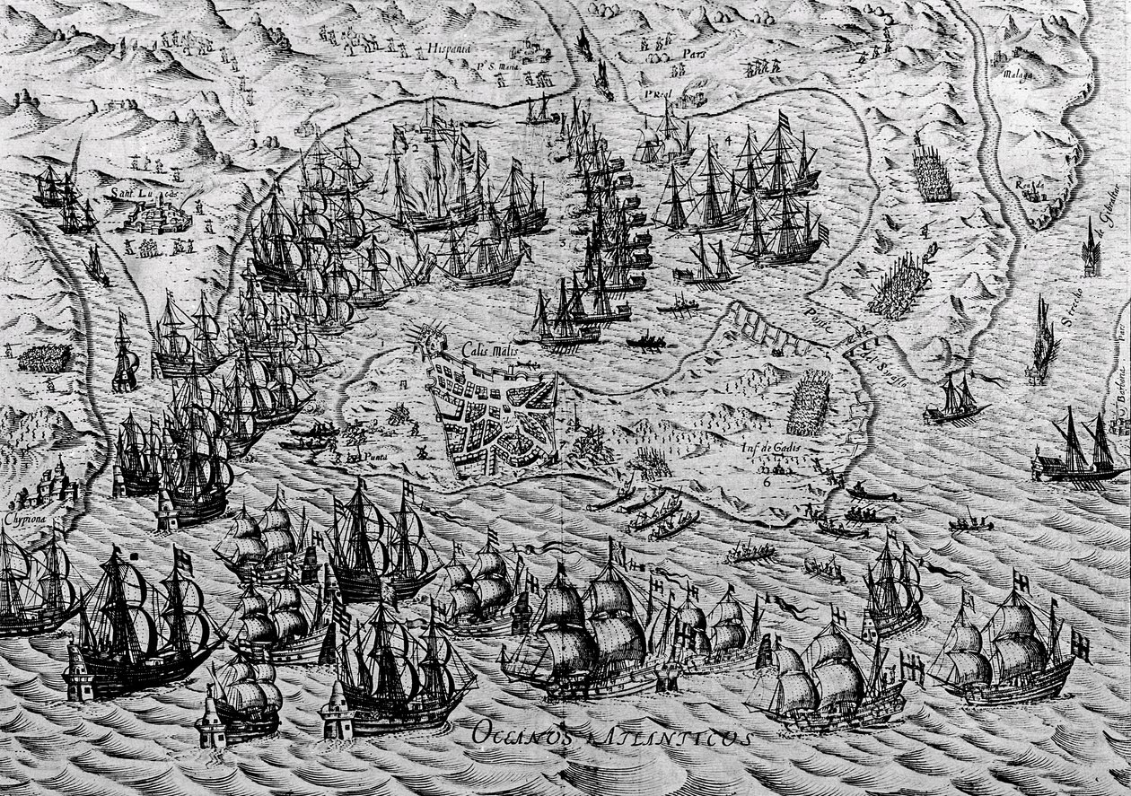 Infångandet av Cadiz, 21 juni 1596 av English School