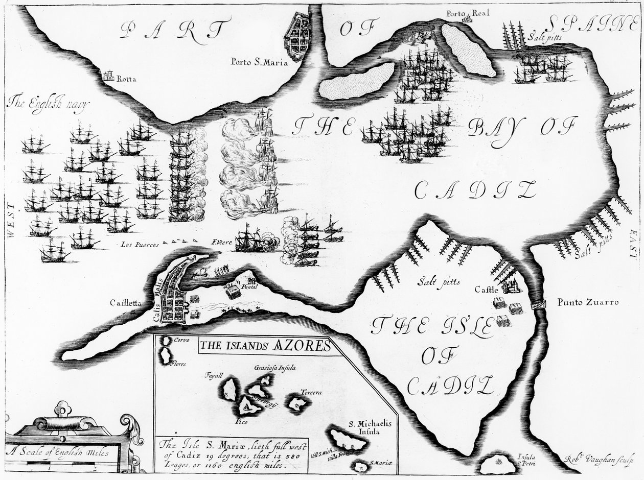 Infångandet av Cádiz 1596 av English School