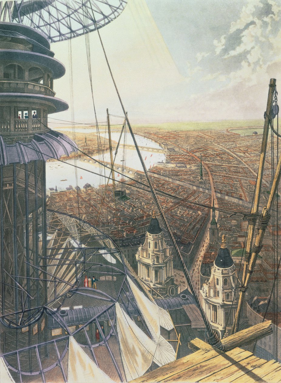 Colosseum, Londons panorama sett från en målarplattform, publicerad 1829 av English School