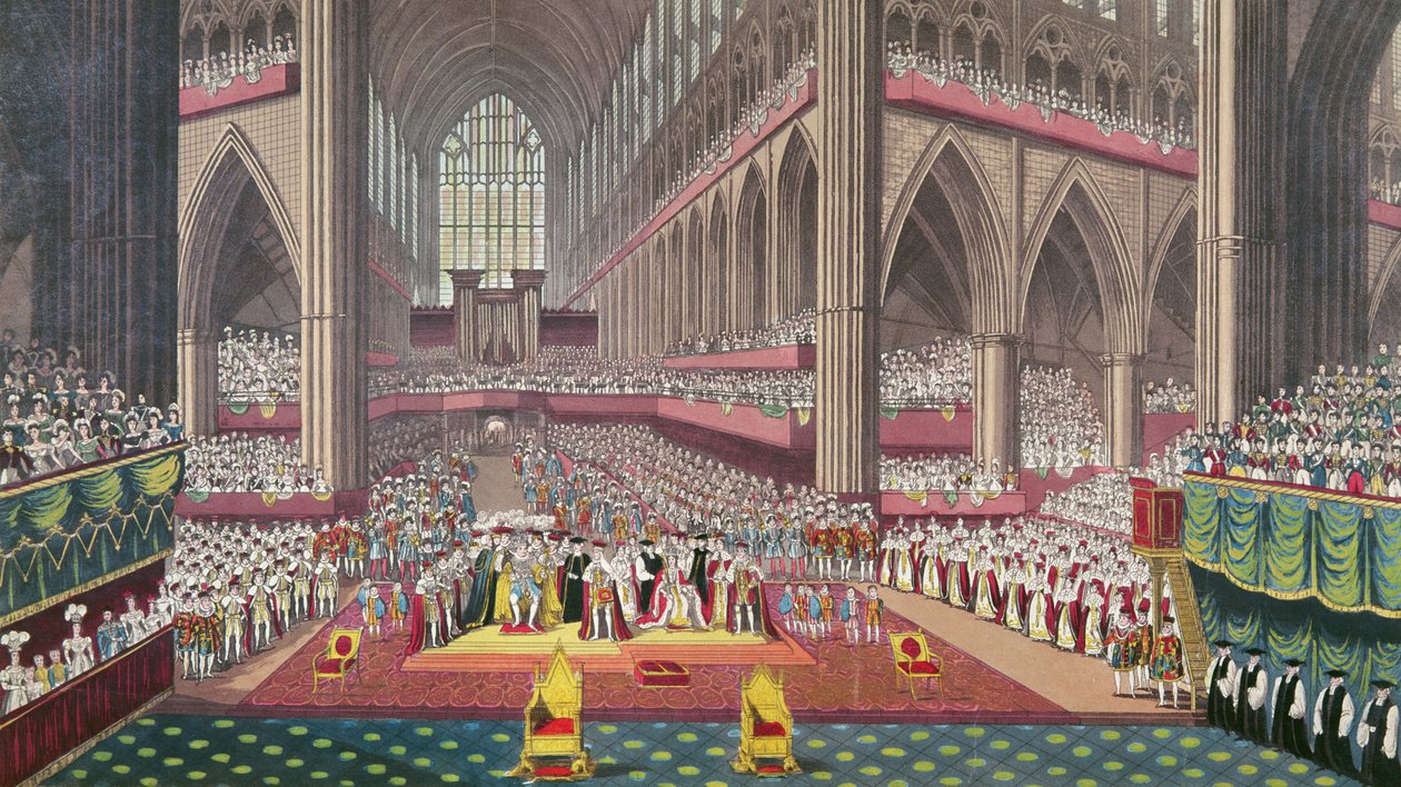 Kröningen av kung William IV och drottning Adelaide, 1831 av English School