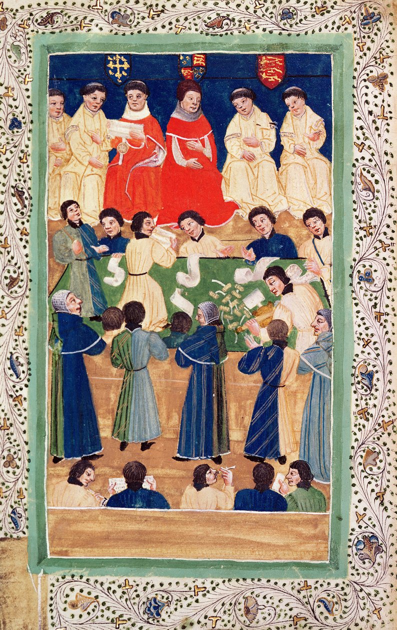 The Court of Chancery, c.1460 (belysning på veläng) av English School