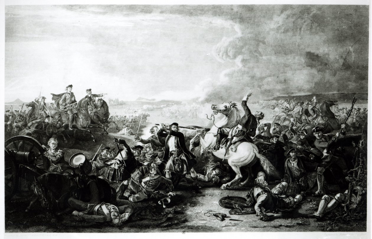 Överste James Gardiner (1688-1745) död i slaget vid Prestonpans 1745 av English School