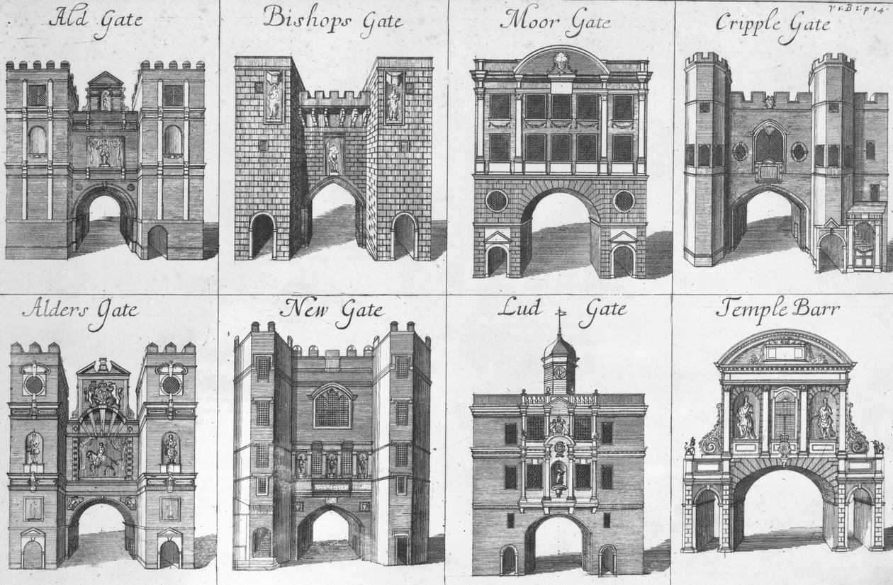 De åtta portarna i City of London av English School