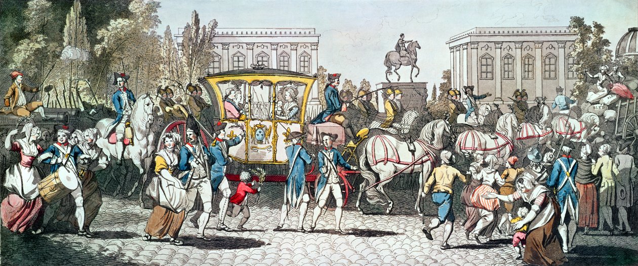 Ludvig XVI:s (1754-93) intåg i Paris den 6 oktober 1789 av English School
