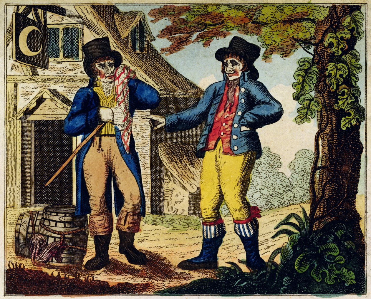 The Excisemen Outwitted (färggravyr) av English School