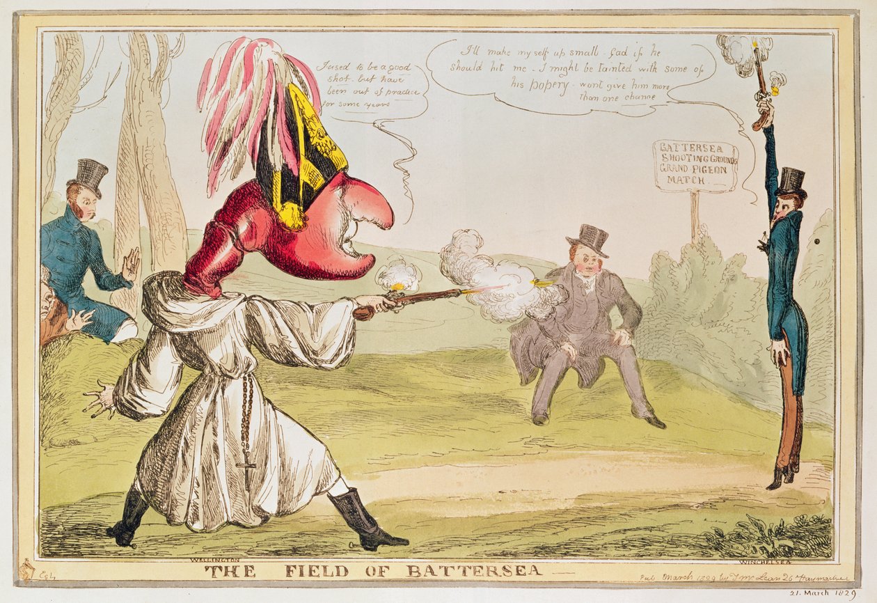 The Field of Battersea, 1829 (color etching)swed av English School