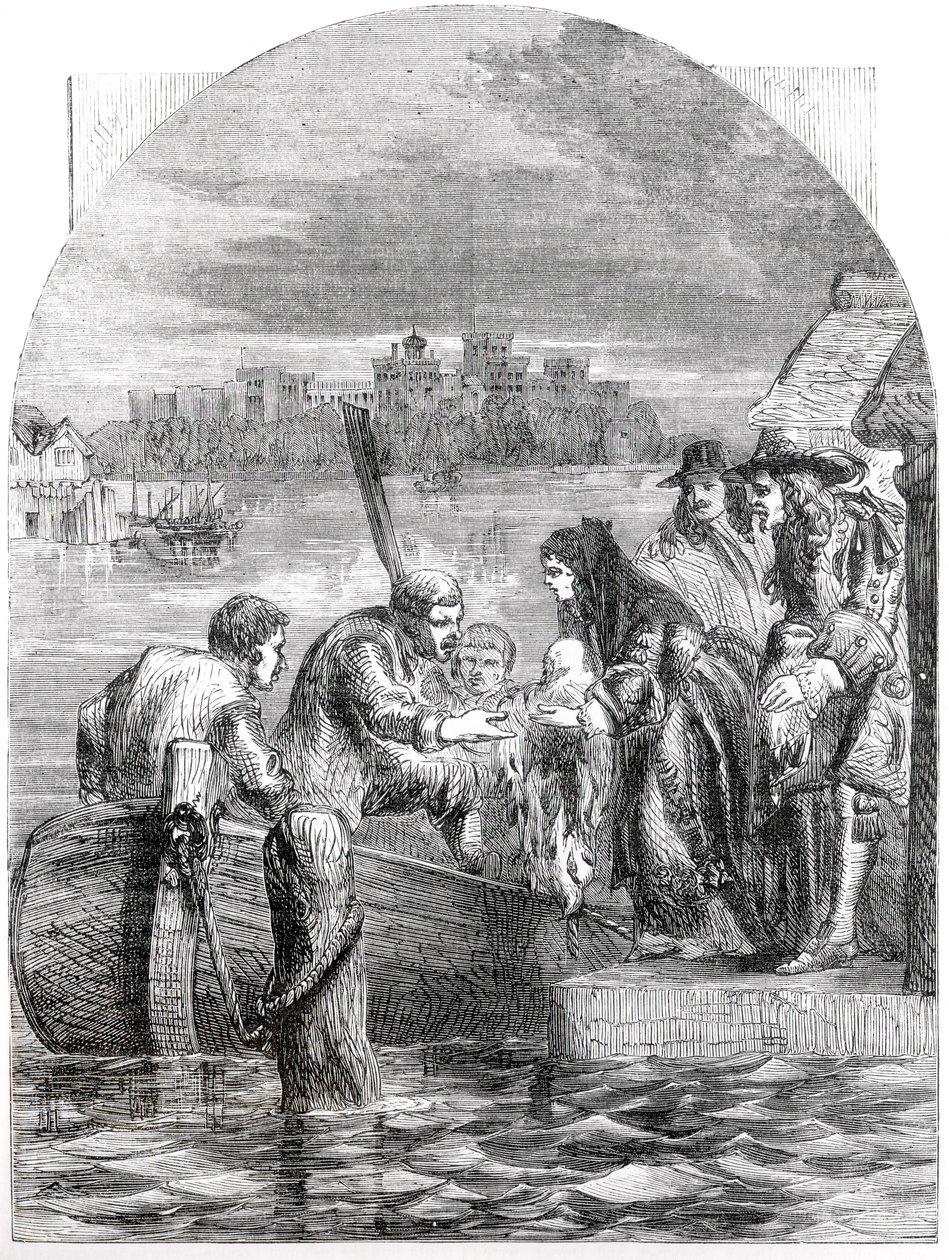 The Flight of the Queen of James II, december 1688 swed av English School