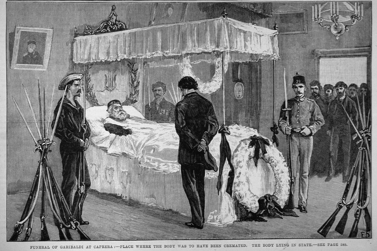 The Funeral of Garibaldi at Caprera: The Body Lying in State, från 