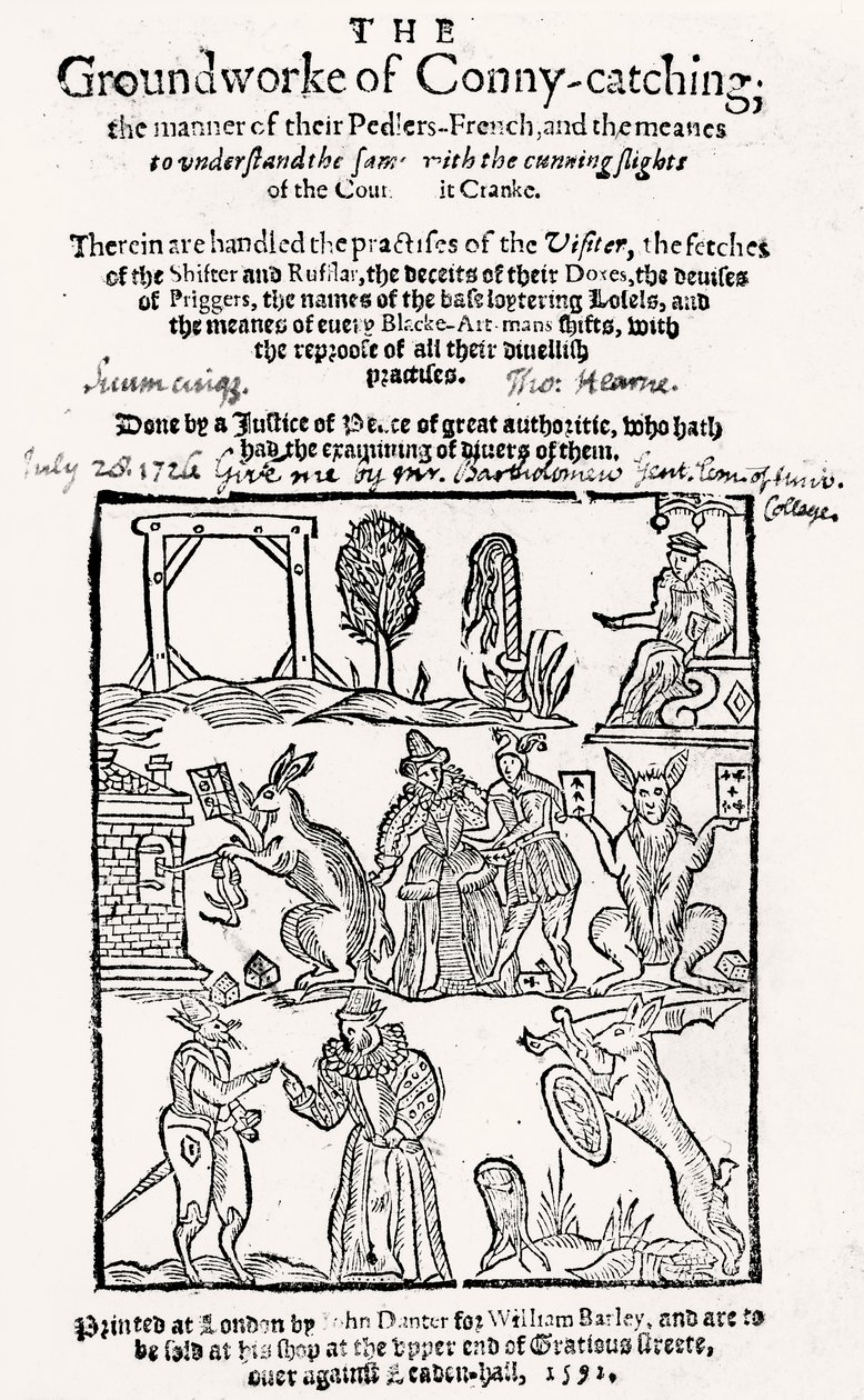 The Groundwork of Conny-Catching, publicerad 1592 av English School