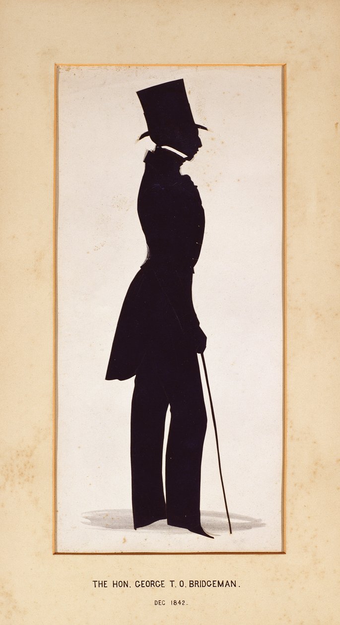 Hon. George Bridgeman, siluett av en okänd konstnär, 1842 (papper) av English School