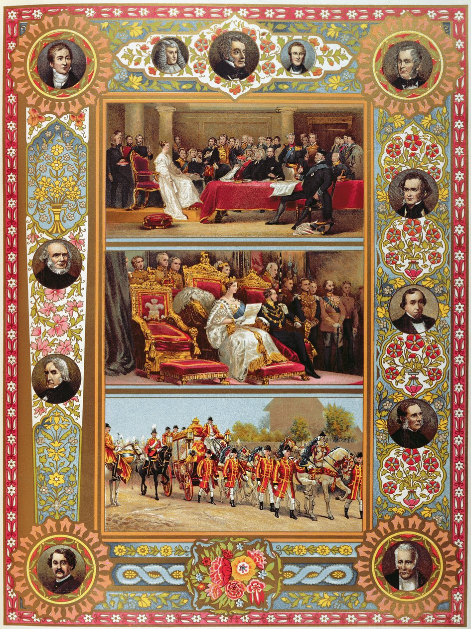 Drottning Victorias liv, från jubileumsutgåvan av "Illustrated London News". av English School