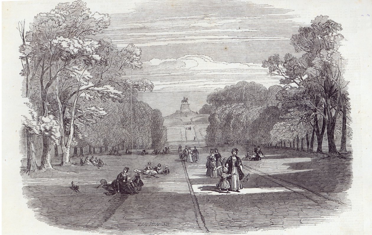 The Long Walk, Windsor, fra The Illustrated London News, 14. november 1846 swed av English School