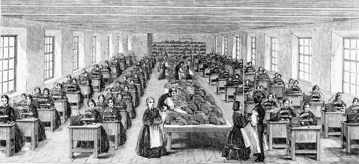 Maskinrummet i Somervell Brothers, Netherfield, Kendal, illustration från 