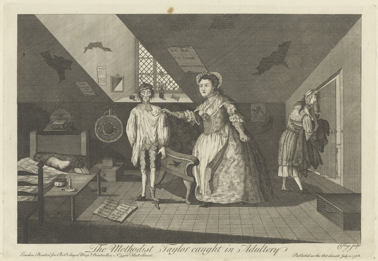 Metodisten Taylor fångade i äktenskapsbrott, 1768 av English School