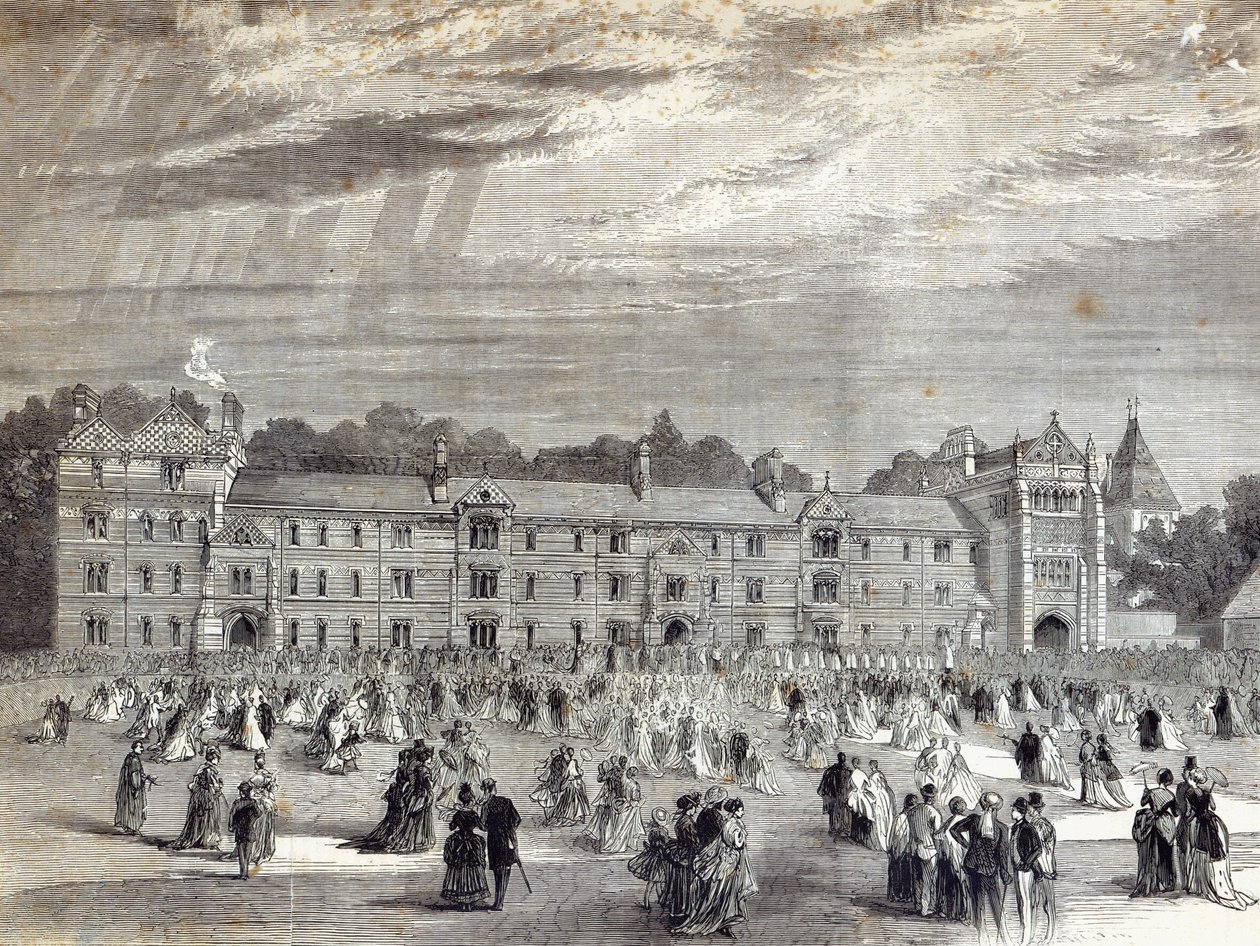 Invigningen av Keble College, Oxford, från "The Illustrated London News" av English School