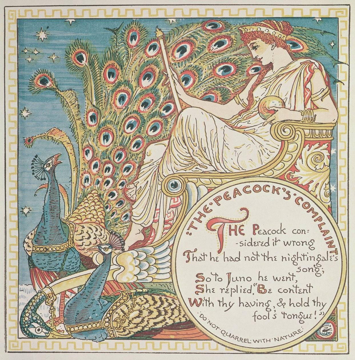 Påfågelns klagomål, 1887 av English School