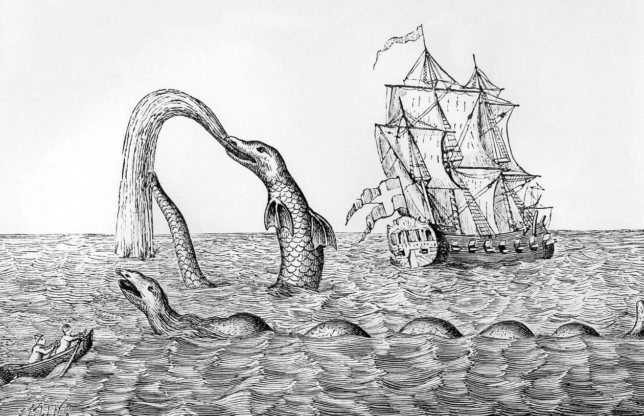 The Sea Serpent, faksimil av en gravyr av Pontoppidans, illustration från John Gibsons 