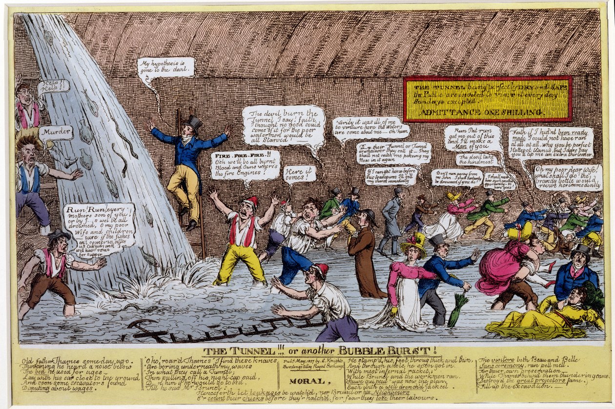 Tunneln!!! eller en annan Bubble Burst!, 1827 av English School