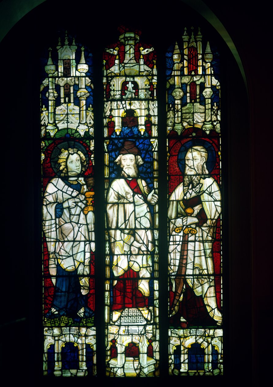 Winchesterfönstret, föreställande St. John the Evangelist, St. James the Less och profeten Zefanja, 1392 (målat glas) av English School