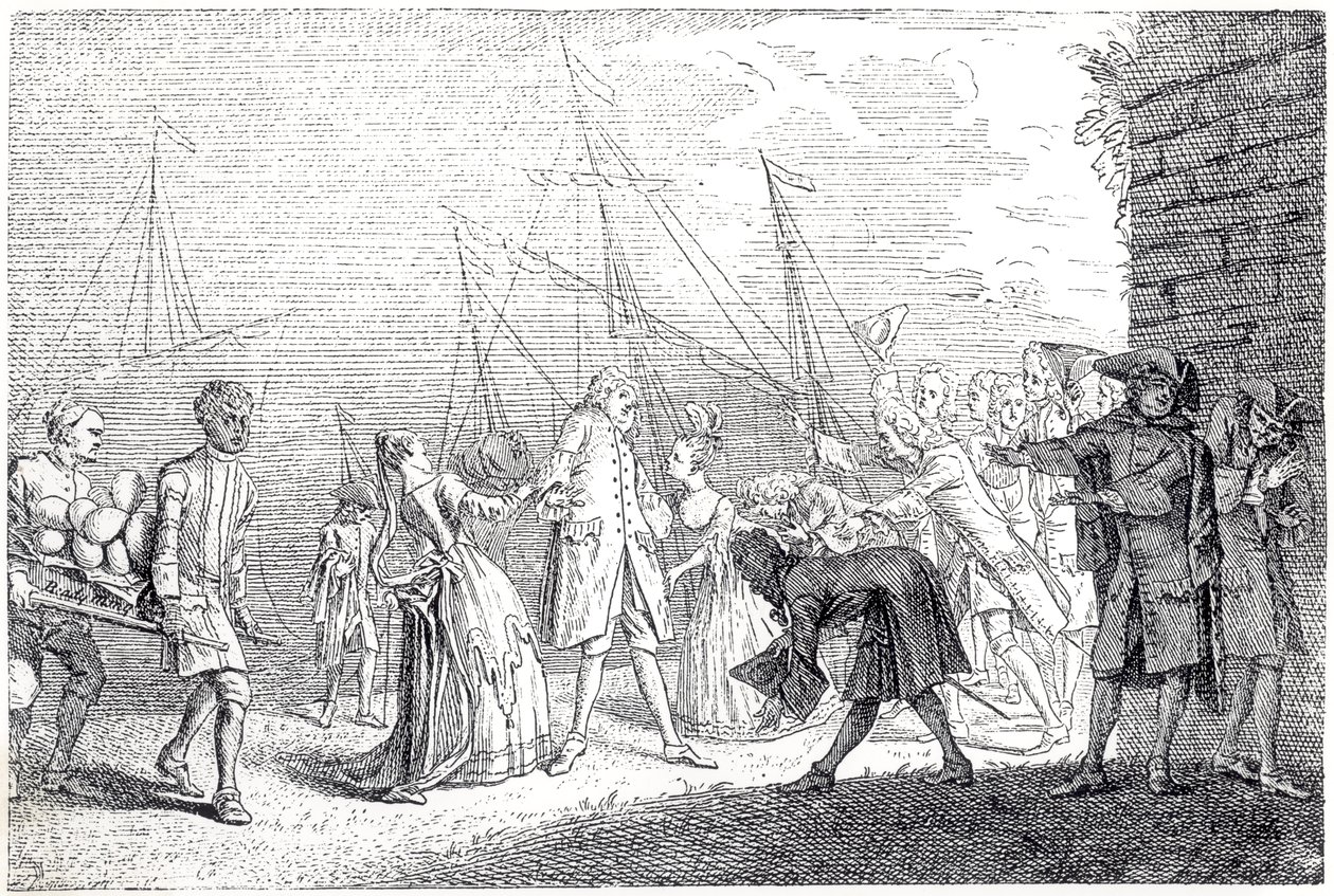 Landstigningen i England av Senesino, 1719 av English School