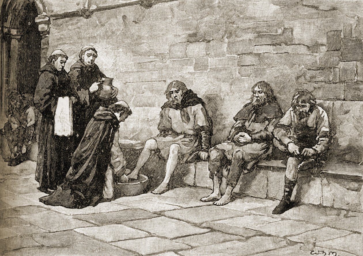 Thomas Becket (ca 1118-70) tvättar tiggares fötter av English School