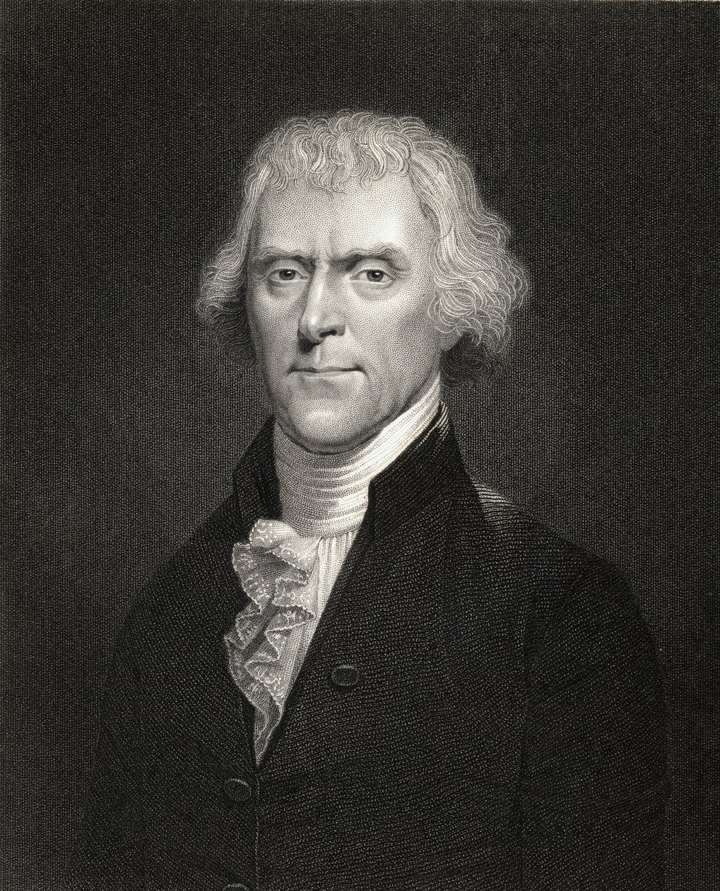 Thomas Jefferson, från "Gallery of Portraits", publicerad 1833. av English School