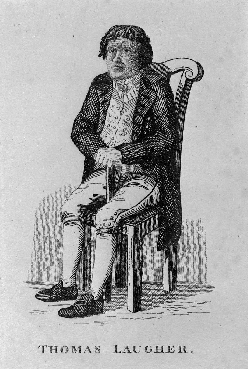 Thomas Laughter, från "Porträtt och ansikten av märkliga och excentriska karaktärer i London", publicerad 1819 av English School