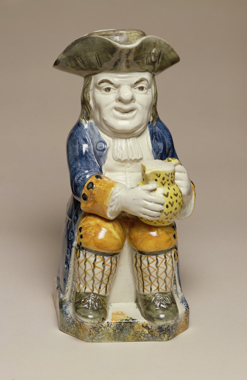 Toby Jug, tillverkad i Staffordshire, ca 1790-1810 (lergods) av English School