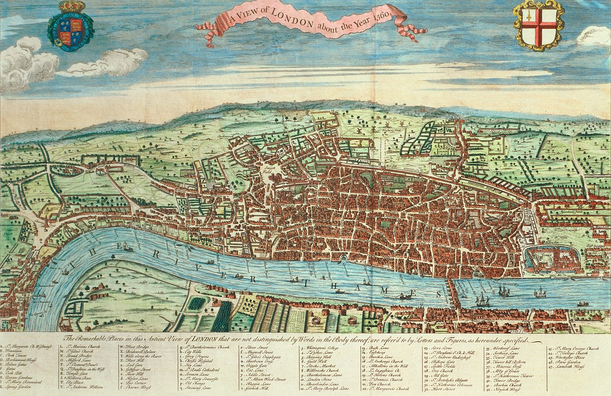 Utsikt över London, ca 1560 av English School