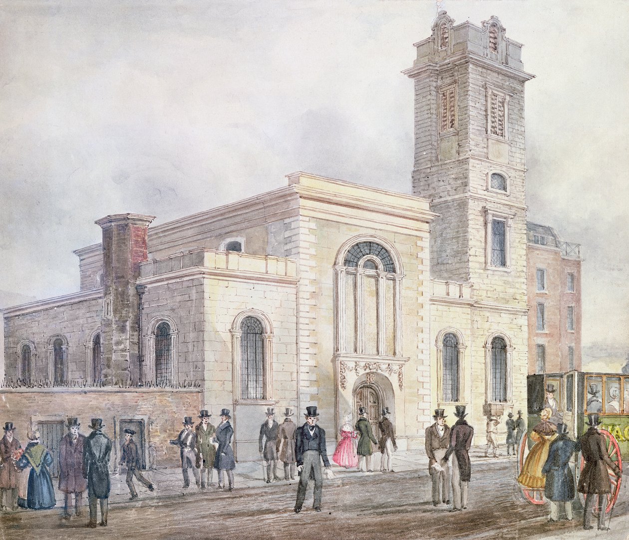 Utsikt över St. Bartholomews kyrka av English School